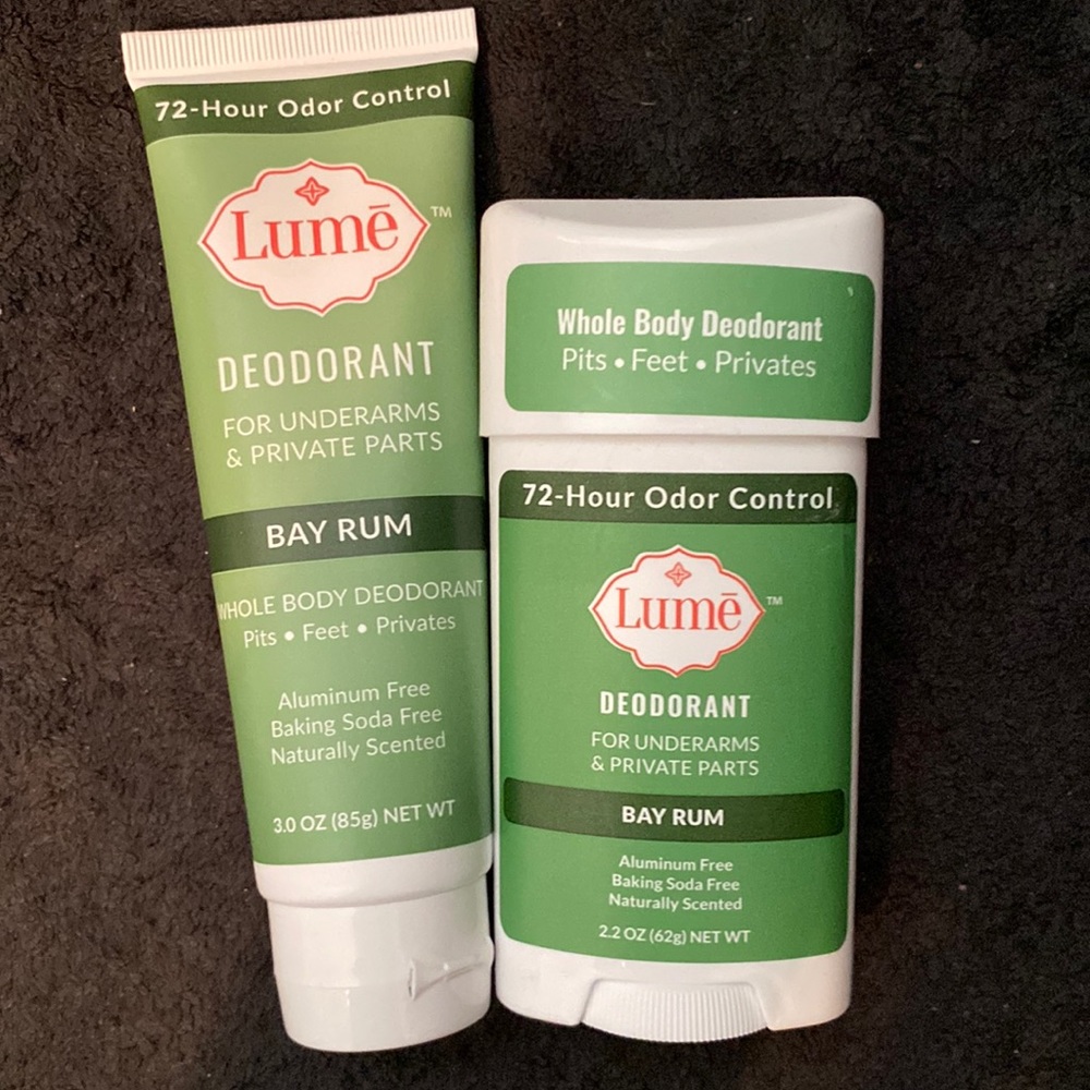 Lumē 72 hour odor control Deodorant and Foot Rub